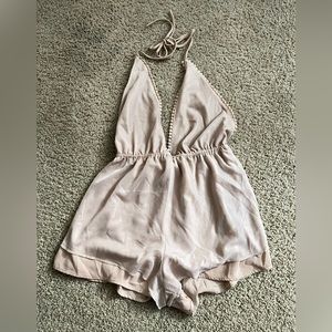 Nude double lined romper